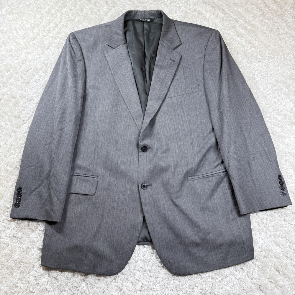 Jos. A. Bank Signature Collection Blazer Mens 46R Gray Wool Iny League Work Date